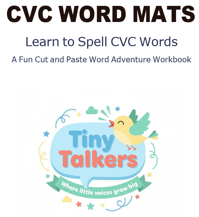 E-book: CVC WORD MATS worksheet